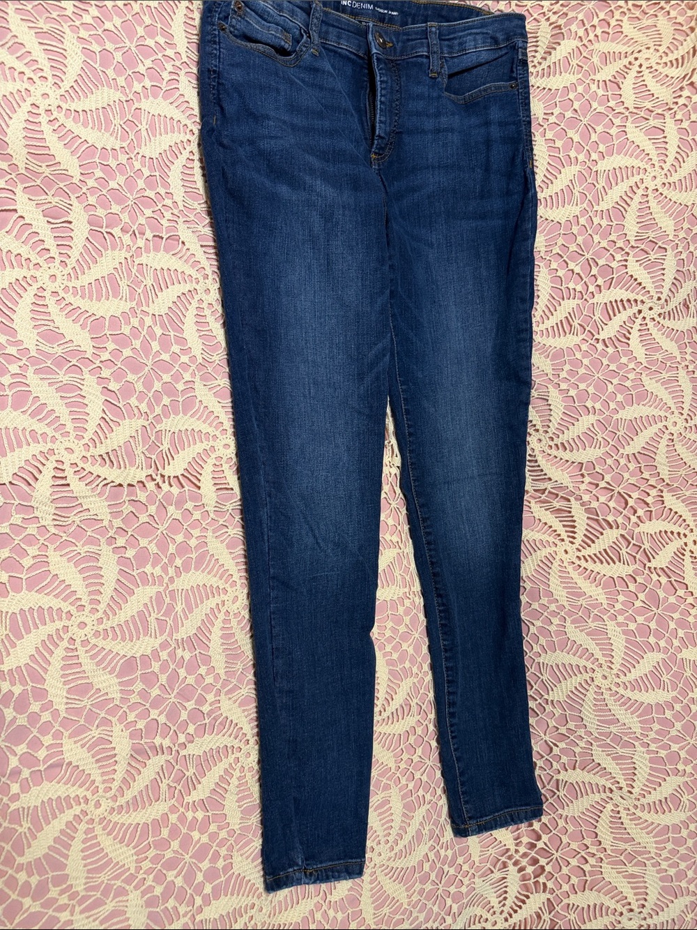 Slim Fit Dark Blue Skinny Jeans for Women